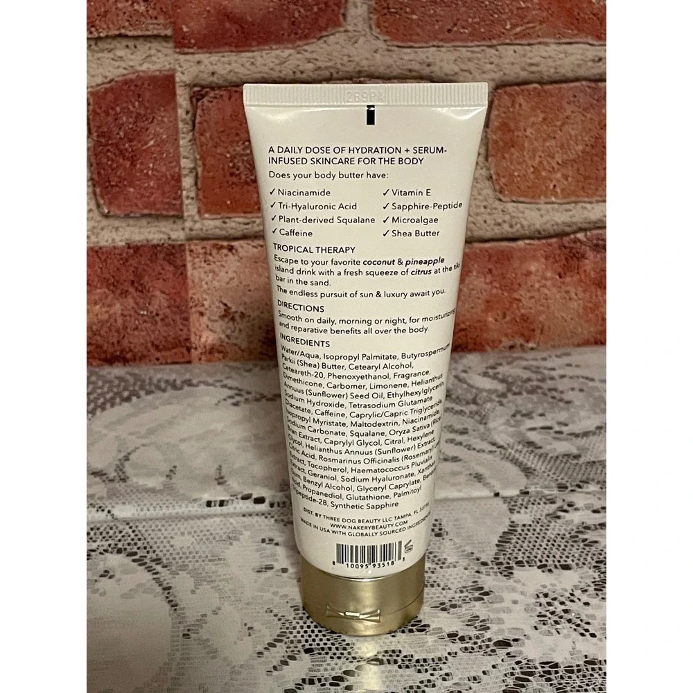 Nakery Beauty SkinToning Body Butter Tropical Therapy Crepe Smoothing 3.38oz NEW